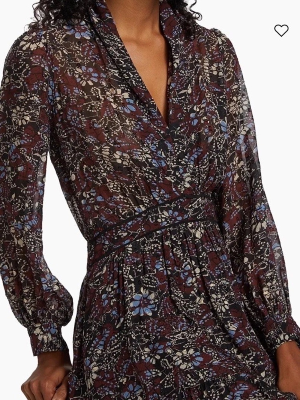 ba&sh Giani Paisley Print Long Sleeved Mini Dress SZ M - Picture 3 of 8
